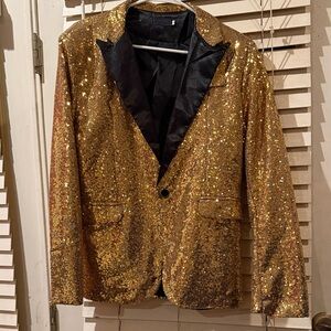 Gold Sequin Blazer for Men